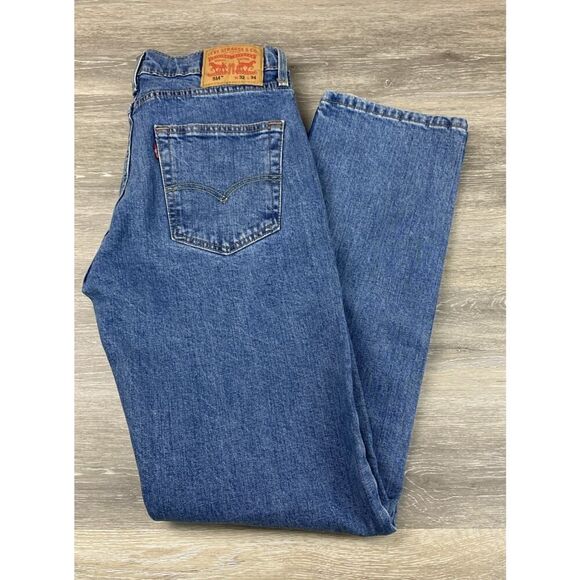 Levis 514 Straight Leg Jeans Men's 32x34 Medium Wash Blue Denim - Picture 1 of 10